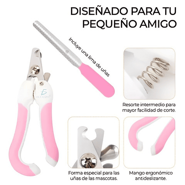 Chong Le Er Cortauñas Mascota Y Lima Para Perro Y Gato Color Rosa 10