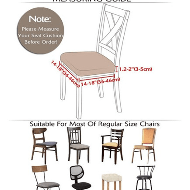 Pack De 6 Fundas Cubre Asiento Para Sillas De Tela Cuadrille 20
