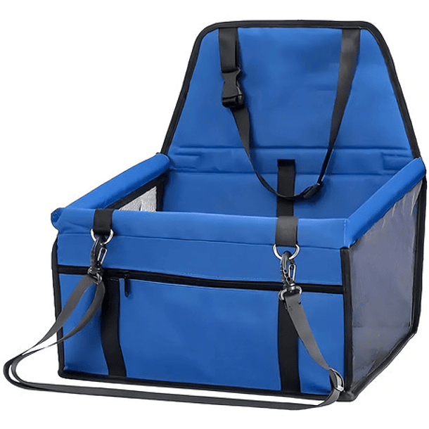 Bolsa De Asiento Portatil Viaje Auto Perro Roro Transportador Para Mascotas Azul 1