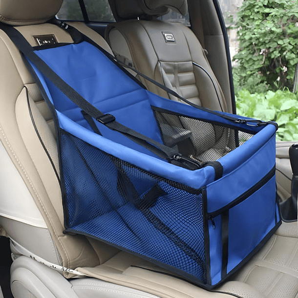 Bolsa De Asiento Portatil Viaje Auto Perro Roro Transportador Para Mascotas Azul 2