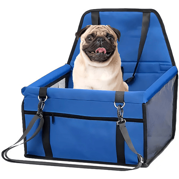 Bolsa De Asiento Portatil Viaje Auto Perro Roro Transportador Para Mascotas Azul 3