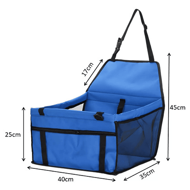 Bolsa De Asiento Portatil Viaje Auto Perro Roro Transportador Para Mascotas Azul 4