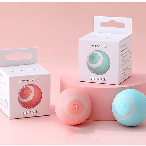 Pelota De Juguete Inteligente Para Gatos, Giratoria, Interac Color Rosa 2