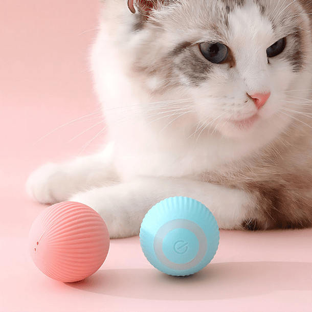 Pelota De Juguete Inteligente Para Gatos, Giratoria, Interac Color Rosa 4