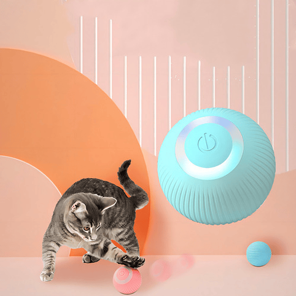 Pelota De Juguete Inteligente Para Gatos, Giratoria, Interac Color Rosa 6