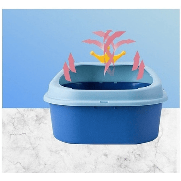 Arenero Para Gato Ballenita Con Pala Y Juguete De Color Azul 2