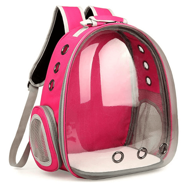 Mochila Para Mascotas Con Vista Panorámica Para Perros, Gatos Y Perros De Hasta 6 Kg, Color Fucsia 1