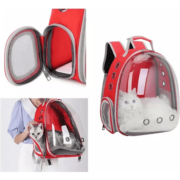 Mochila Para Mascotas Con Vista Panorámica Para Perros, Gatos Y Perros De Hasta 6 Kg, Color Fucsia 2