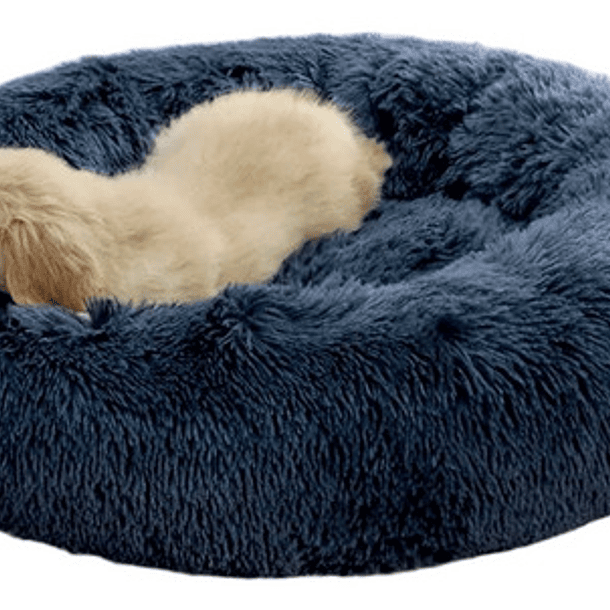 Cama Tipo Dona Antiestres Para Mascotas Perros Gatos Chica C Color Gris 1