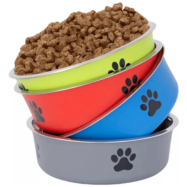 Plato Acero Inoxidable Colores 22cm Hipoalergénico Mascot 1