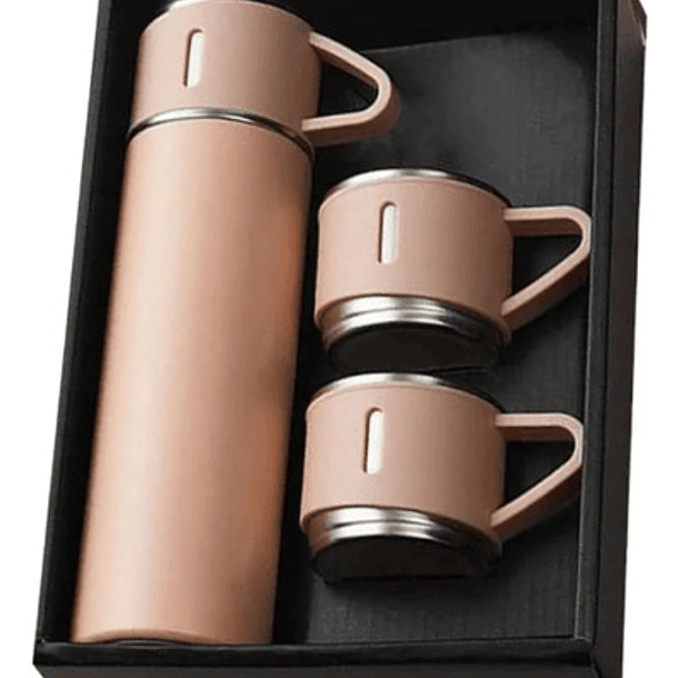 Set Termo Vaso Termico Portátil Vasos Termicos Cafe + 3tazas 3