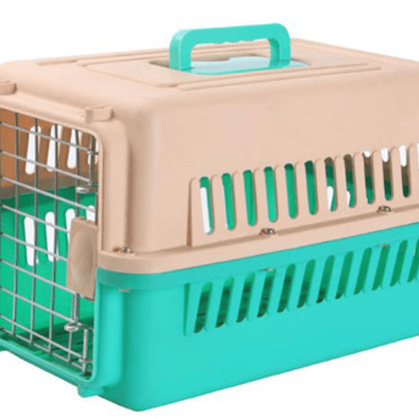 Jaula Transporte Para Mascotas - Caja Canil Perros/gatos M Color Beige 1