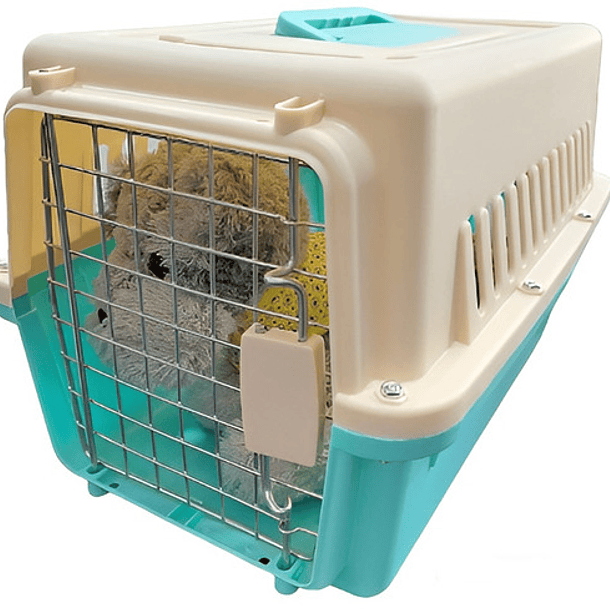 Jaula Transporte Para Mascotas - Caja Canil Perros/gatos M Color Beige 4