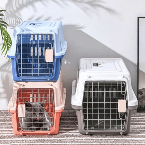 Jaula Transporte Para Mascotas - Caja Canil Perros/gatos M Color Beige 6