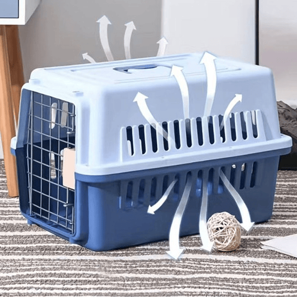 Jaula Transporte Para Mascotas - Caja Canil Perros/gatos M Color Beige 7