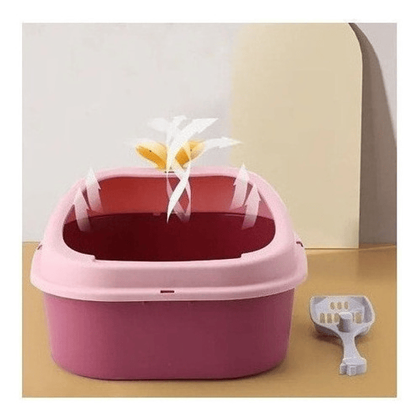 Arenero Para Gato Ballenita Con Pala Y Juguete De Color Rosa 2