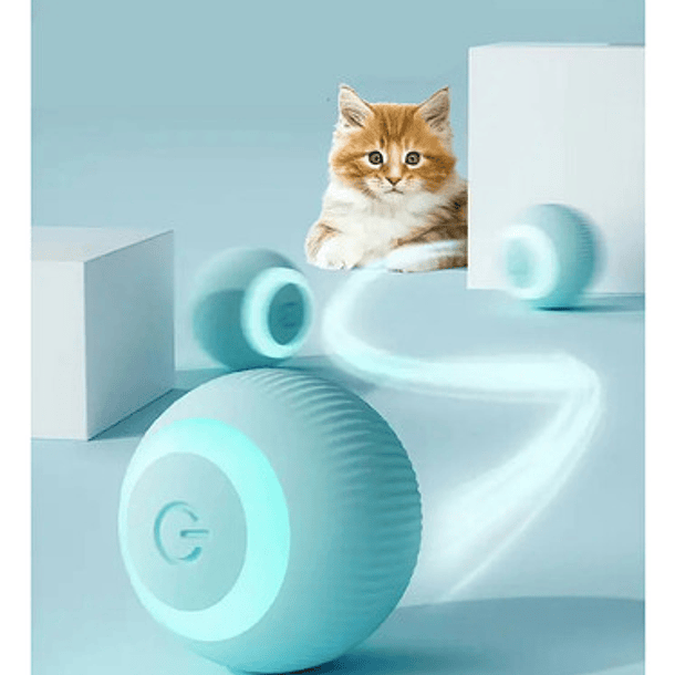 Pelota Interactiva, Giratoria, Recargable, Para Mascotas, Perros, Gatos, Usb, Color Azul 6