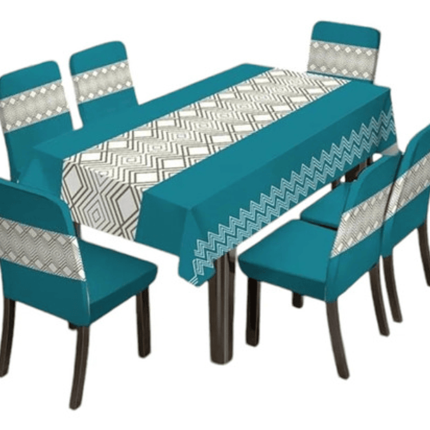 Set De Mantel Y 6 Fundas De Sillas Con El Mismo Diseño 1