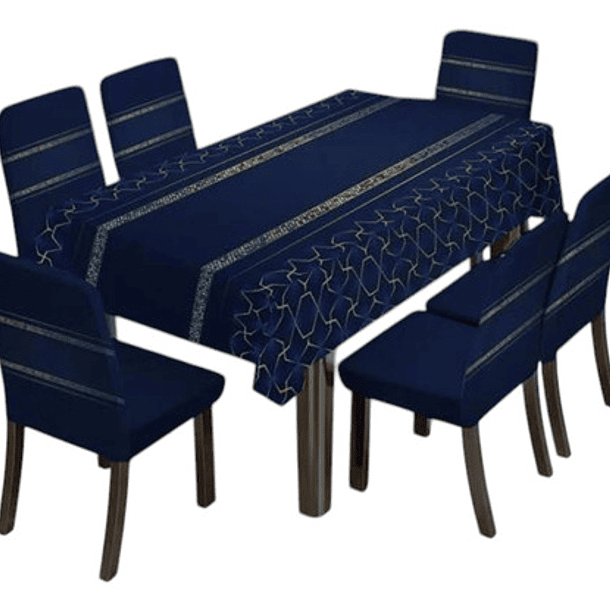 Set De Mantel Y 6 Fundas De Sillas Con El Mismo Diseño 3