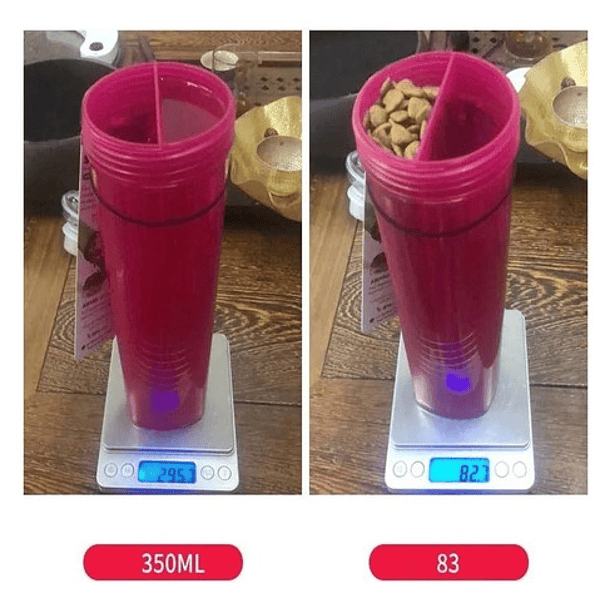 Botella Para Agua Y Alimento + Plato Plegable Paseo Mascotas Color Azul 4