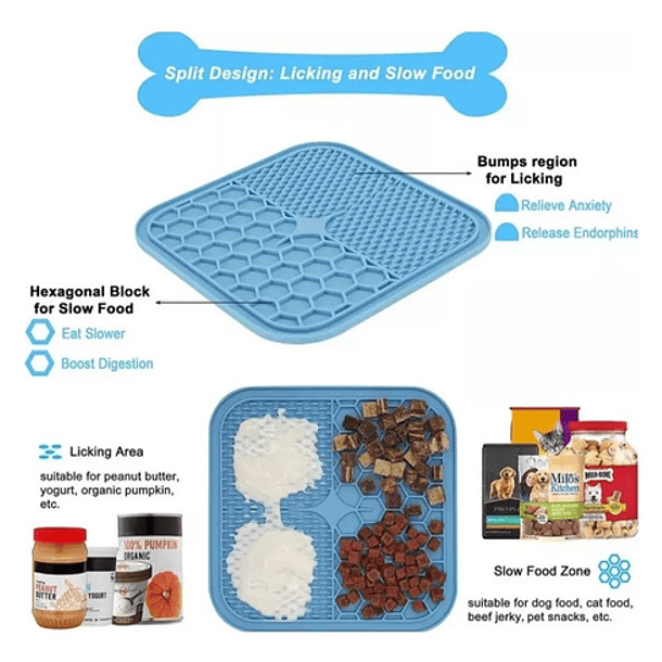 Lick Mat + Paleta Comedero Interactivo Perros Gatos Premium 5