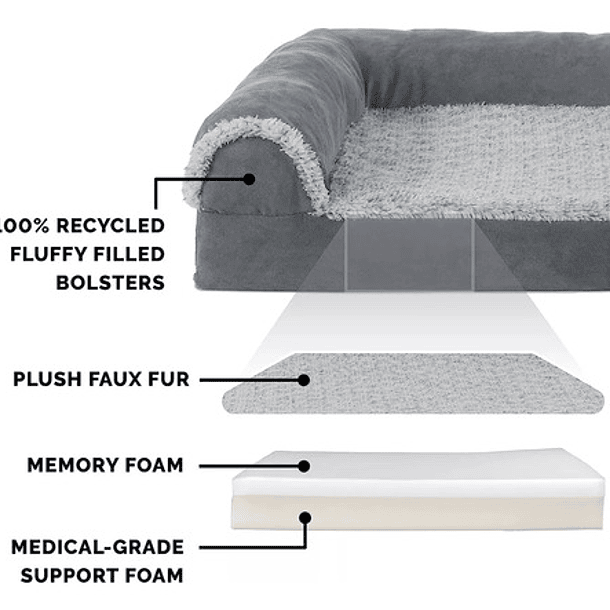 Cama Sofa Con Espuma Ortopedica Premium Xxl Mascotas Perros 10