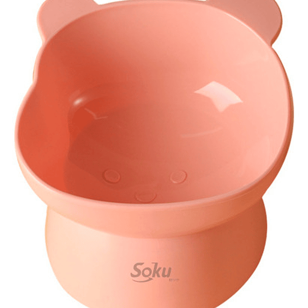 Soku Tazon Plato Para Gatos Perros Mascotas Kawaii Elevado Color Oso Rosa 1
