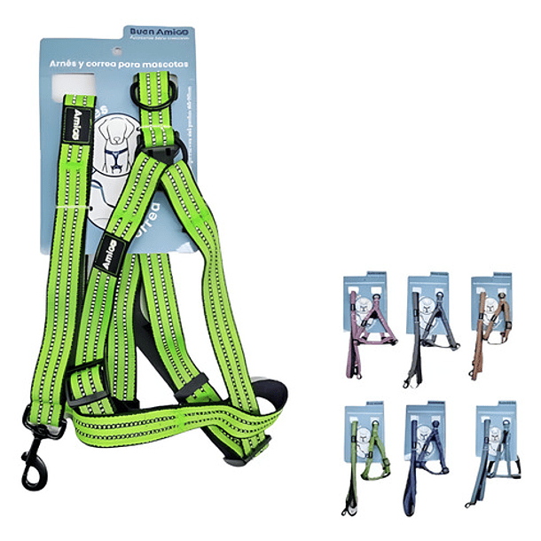 Arnes + Correa Reflectante Para Perro Tipo H Talla Xxl 1