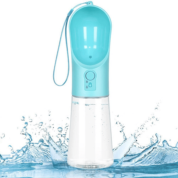 Bebedero Portátil De Botella Para Perros Mascota Agua Viajes Color Azul 1