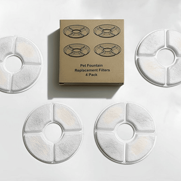 X4 Filtro Bebedero Fuente De Agua Eléctrico Gato Perro Redon Color Blanco 11