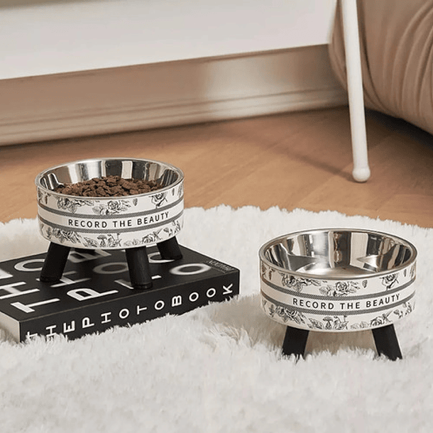 Cuenco Elevado Comida Acero Inoxidable Diseño Para Mascotas 3