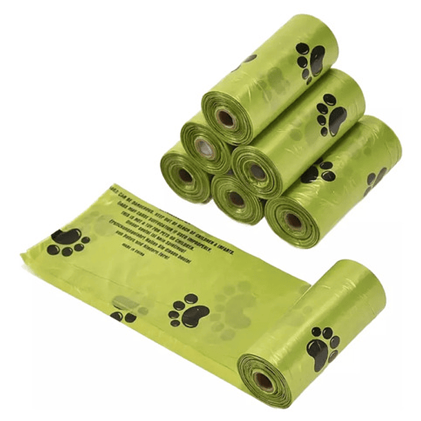 Bolsas Biodegradables Para Caca De Mascotas Kit De 8 Rollos 2