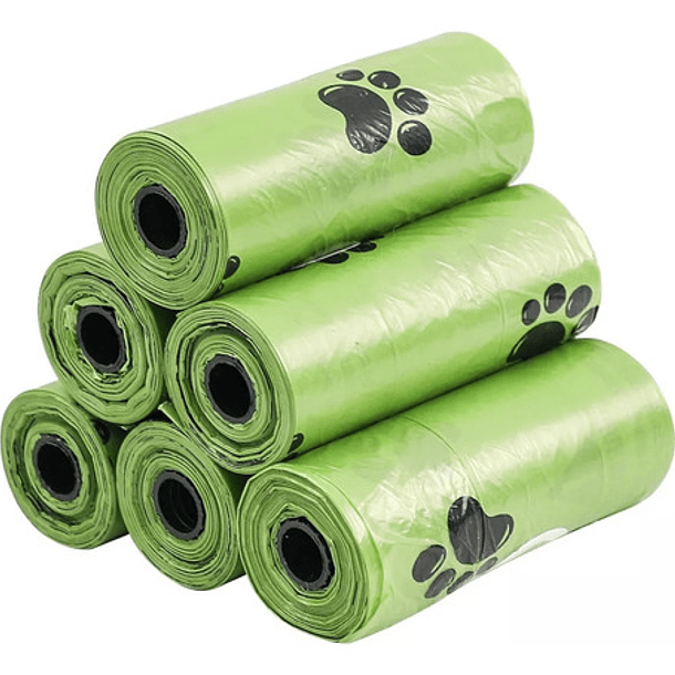 Bolsas Biodegradables Para Caca De Mascotas Kit De 8 Rollos 3