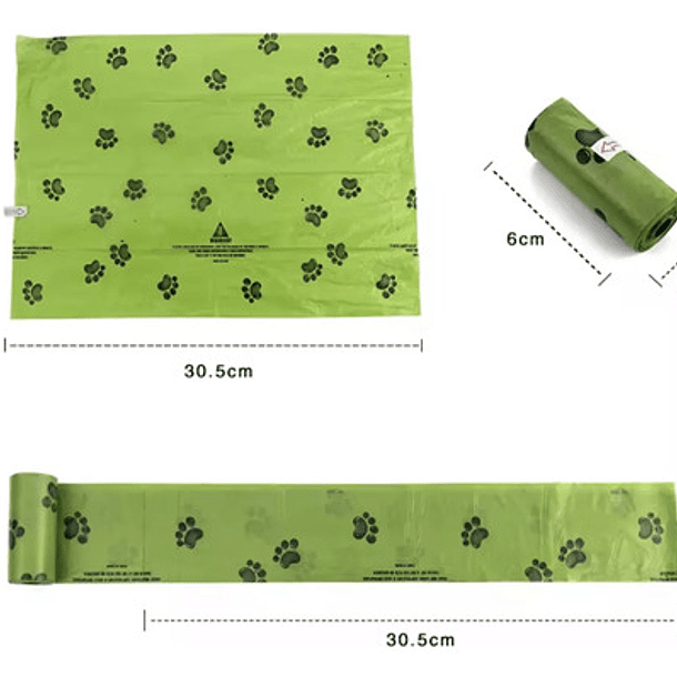 Bolsas Biodegradables Para Caca De Mascotas Kit De 8 Rollos 4