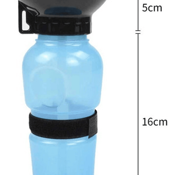Dispensador Agua 500ml Botella Portátil Mascota Perro Gato Color Azul 8