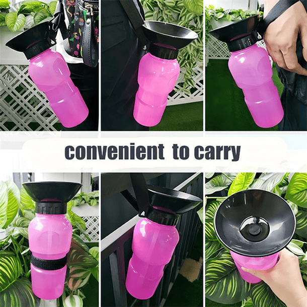 Dispensador Agua 500ml Botella Portátil Mascota Perro Gato Color Azul 9