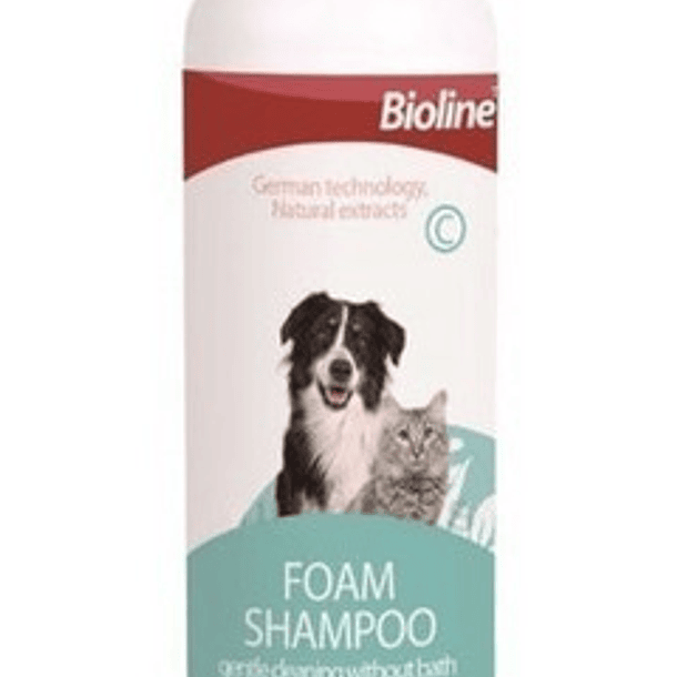 Espuma Seca Shampoo Perro Y Gato Bioline 220 Ml Fragancia Sin Fragancia 4