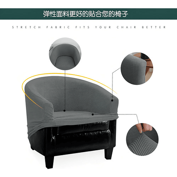 Funda De Poltrona Cuadrille Texturizada Premium Negro 6