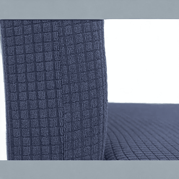 Funda De Silla Con Faldon Elastica, Pack De 2 Color Gris Diseño De La Tela Cuadrille 6