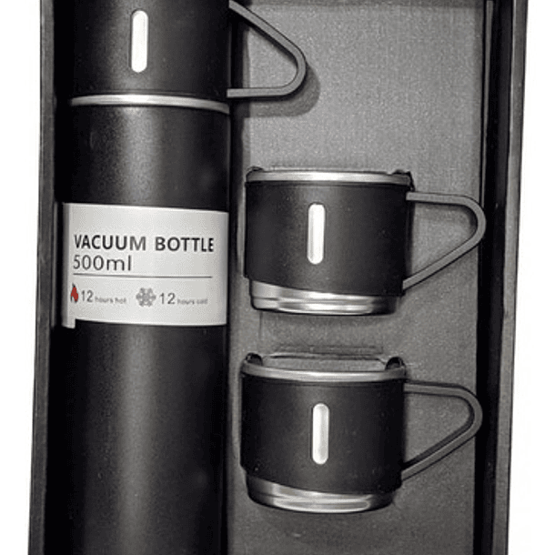 Kit De Termo De 500 Ml Y 3 Tazas De Regalo De Acero Inoxidable 4