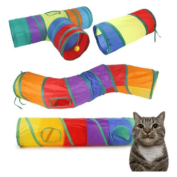 Túnel Para Gato Divertido Túnel Plegable Gato 3 Y 2 Vías Arc Color T - Colorido 7