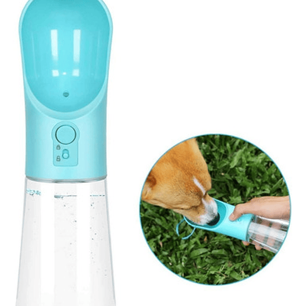 Botella De Agua Bebedero Portatil Para Perros Y Gatos Color Azul 2