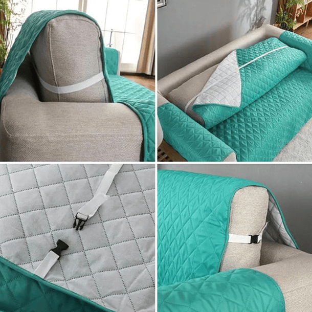 Set Cubre Sofa 3+1+1 Con Ligas Sujetadoras Impermeable 3