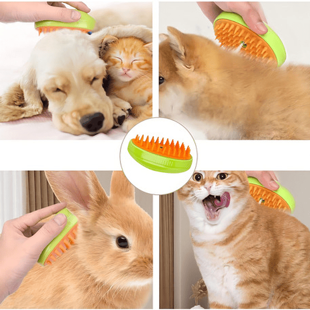 Cepillo Vapor Para Gatos 3 En 1 Recargable Color Verde 4