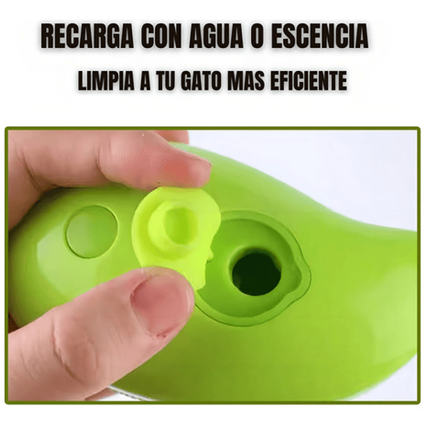 Cepillo Vapor Para Gatos 3 En 1 Recargable Color Verde 6