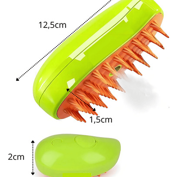 Cepillo Vapor Para Gatos 3 En 1 Recargable Color Verde 9