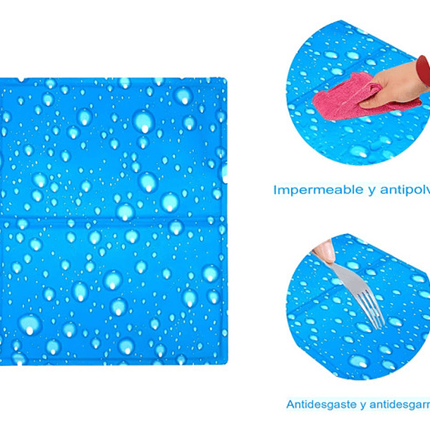Manta Refrigerante Perro Refrescante Cama Para Perros Grande Color Azul Diseño Gota 4