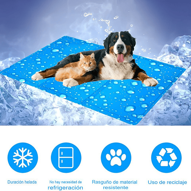 Manta Refrigerante Perro Refrescante Cama Para Perros Grande Color Azul Diseño Gota 7