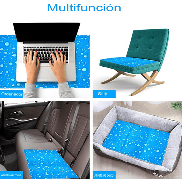 Manta Refrigerante Perro Refrescante Cama Para Perros Grande Color Azul Diseño Gota 8