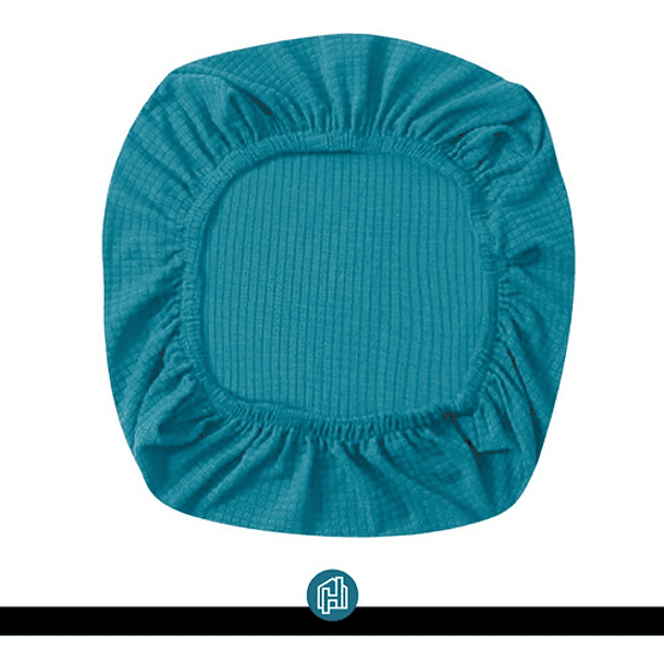 Pack De 6 Fundas De Asientos Para Sillas De Comedor Color Turquesa Oscuro Diseño De La Tela Cuadrille 1